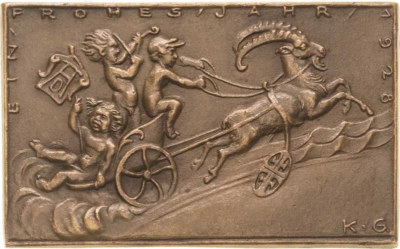 Medailleur Goetz, Karl 1875 - 1950
 Einseitige Bronzegussplakette 1928. Auf das...