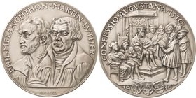 Medailleur Goetz, Karl 1875 - 1950
 Silbermedaille 1930 (K. Goetz) 400-Jahrfeier der Augsburger Konfession. Die Brustbilder von Melanchthon und Luthe...