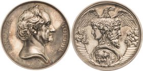 Personenmedaillen
Goethe, Johann Wolfgang 1749-1832 Silbermedaille 1986 (H. König) Herausgegeben von der numismatischen Fachgruppe Weimar. Kopf nach ...