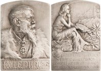 Personenmedaillen
Lenbach, Franz von 1836-1904 Silberplakette 1903 (H. Kautsch) Ehrenbürger der Stadt Schrobenhausen, Widmung der dankbaren Vaterstad...