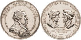 Reformation-Ereignisse und Jubiläen
 Silbermedaille 1817 (D. F. Loos) 300 Jahre Reformation in Berlin. Brustbild Martin Luthers nach rechts / Brustbi...