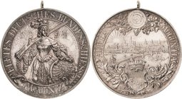 Schützenmedaillen - Bundesschießen
XI. Deutsches Bundesschießen 1894 - Mainz Silbermedaille 1894 (O. Schultz/W. Schultz) Germania mit Büchse, Kranz u...