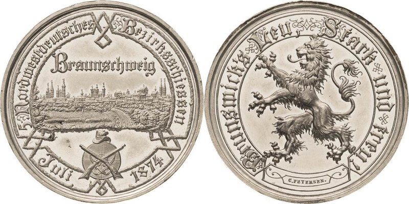 Schützenmedaillen - Deutschland
Braunschweig Zinnmedaille 1874 (Petersen) 5. No...