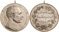 Schützenmedaillen - Deutschland
Sachsen Silbermedaille o.J. (1905) (Paul Sturm) III. Königsschiessen - Dem Schützenkönig. Brustbild Friedrich August ...