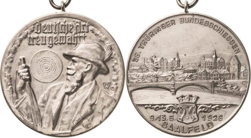 Schützenmedaillen - Deutschland
Saalfeld Silbermedaille 1926 (H. Wernstein) 26....