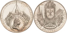 König, Helmut 1934-2017 Silbermedaille 1989. 950 Jahre Brotterode - zur Erinnerung an die Besteigung des Inselsberges. Nachbildung einer Medaille von ...