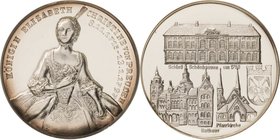 König, Helmut 1934-2017 Silbermedaille 1992. 35 Jahre Numismatik in Berlin-Pankow. Schloss Berlin-Schönhausen / Königin Elisabeth-Christine von Preuße...