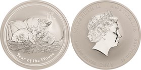 Australien
Elisabeth II. seit 1952 10 Dollars 2008. Jahr der Maus. 10 Unzen Feinsilber Mattiert, prägefrisch
