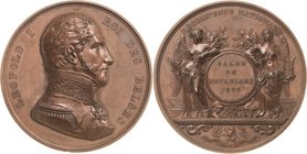 Belgien-Königreich
Leopold I. 1830-1865 Bronzemedaille 1836 (Jouvenel) Nationaler Preis von Brüssel. Brustbild anch rechts / Zwei weibliche Genien ha...