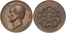Belgien-Königreich
Leopold I. 1830-1865 Große Bronzemedaille 1856 (L. Wiener) Auf sein 25-jähriges Regierungsjubiläum. Kopf nach links / Krone zwisch...