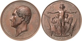 Belgien-Königreich
Leopold I. 1830-1865 Bronzemedaille 1860 (L. Wiener) Die Aufhebung der Gesetze. Brustbild nach links / auf einem geflügelten Wagen...