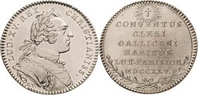 Frankreich
Ludwig XV. 1715-1774 Silbermedaille 1745 (Duvivier) Auf den Lutheranischen Konvent in Paris 1745. Brustbild nach rechts / 6 Zeilen Schrift...