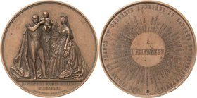 Frankreich
Napoleon III. 1852-1870 Bronzemedaille 1856 (A. Caque) Die Taufe des kaiserlichen Prinzen. Links stehender Napoleon hält seinen Sohn in di...