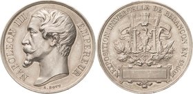 Frankreich
Napoleon III. 1852-1870 Silbermedaille 1860 (A. Bovy) Exposition Universelle de Besançon. Kopf nach links / Wappenschild zwischen Zweigen,...