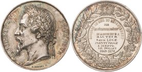 Frankreich
Napoleon III. 1852-1870 Silbermedaille 1870 (A. Borrel) Preismedaille für wirtschaftliche Leistungen des Department Seine inferieure. Kopf...