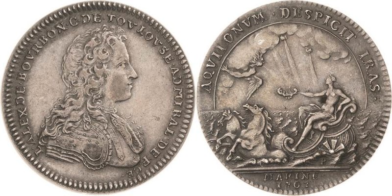 Frankreich-Medaillen und Marken
 Silbermedaille 1703. Louis Alexandre de Bourbo...