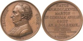 Großbritannien
George IV. 1820-1830 Bronzemedaille 1823 (Smith) Erinnerungsmedaille an den Seefahrer und Entdecker James Cook. Brustbild nach links /...
