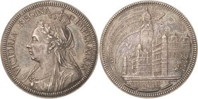 Großbritannien
Victoria 1837-1901 Silbermedaille 1887 (G. W. de Saulles) Regierungsjubiläum. Brustbild nach links / Institutsansicht des Jubiläumskom...
