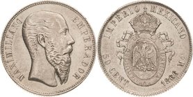 Mexiko
Maximilian 1864-1867 50 Centavos 1866, Mo-Mexiko KM 387 Fast vorzüglich