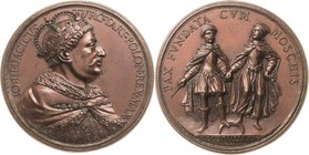Polen
Johann III. Sobieski 1676-1696 Bronzemedaille o.J. (G. B. Guglielmada) Auf den Ewigen Friedensvertrag 1686 zwischen Polen und Russland, der sic...
