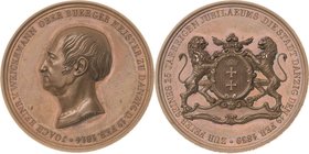 Polen-Danzig
Medaillen Bronzemedaille 1839 (F. Brandt) 25-jähriges Dienstjubiläum des Bürgermeisters Johann Heinrich Weickhmann. Brustbild nach links...