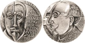 Schweden
Gustav II. Adolf 1611-1632 Silbermedaille 1982 (Kauko Räsänen) 350. Jahrestag der Schlacht an der Alten Veste bei Fürth. Kopf Wallensteins v...