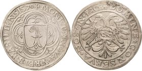 Schweiz-Basel, Stadt
Königliche Münzstätte - Maximilian I. (1486) 1493-1508 Guldentaler (60 Kreuzer) 1570. HMZ 2-60 h Davenport 158 Divo 100 G Randfe...