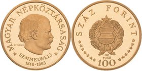 Ungarn
Volksrepublik 1949-1990 100 Forint 1968, Budapest. Semmelweis. In Originalverpackung mit Zertifikat Schön 86 Friedberg 625 Schlumberger 172 GO...