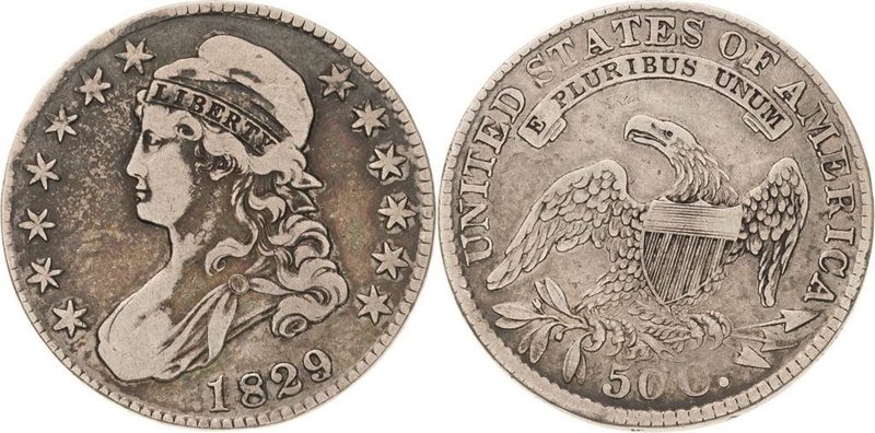 Vereinigte Staaten von Amerika
 50 Cent ( 1/2 Dollar) 1829, Philadelphia Capped...