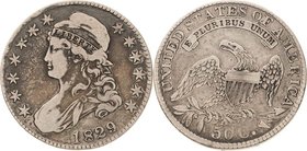 Vereinigte Staaten von Amerika
 50 Cent ( 1/2 Dollar) 1829, Philadelphia Capped bust Half Dollar KM 37 Sehr schön