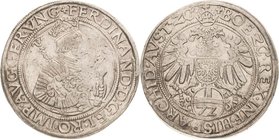 Habsburg
Ferdinand I. 1521-1564 Taler zu 72 Kreuzer o.J. Hall Davenport 8029 Voglhuber 48/II M./T. 124 Markl 1677 Leichte Prägeschwäche, fast vorzügl...