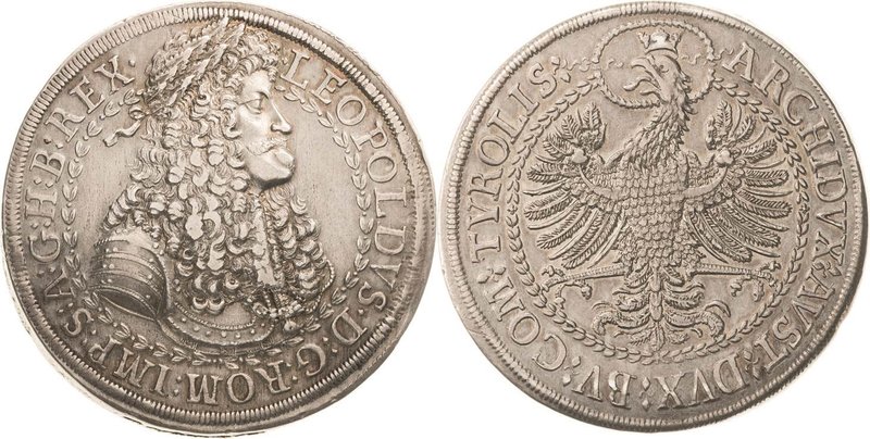 Habsburg
Leopold I. 1657-1705 Dicker Doppeltaler o.J. Hall Davenport 3252 M./T....