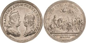 Habsburg
Maria Theresia 1740-1780 Silbermedaille 1751 (unsigniert) Besuch des Kaiserpaares in den ungarischen Bergwerken. Brustbilder des Kaiserpaare...