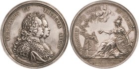 Habsburg
Maria Theresia 1740-1780 Silbermedaille 1757 (A. Moll) Auf den habsburgischen Sieg über die Preußen in der Schlacht bei Kolin am 18. Juni. B...