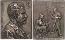 Kaiserreich Österreich
Franz Joseph I. 1848-1916 Silberplakette 1902 (Scharff) Auf den Besitzer der Spinnerei in Neustadt bei Friedland (Böhmen) Otto...