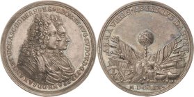 Anhalt-Köthen
Leopold, unter Vormundschaft seiner Mutter Gisela Agnes 1704-1715 Silbermedaille 1709 (Ch. Wermuth) Leopold und August Ludwig von Anhal...