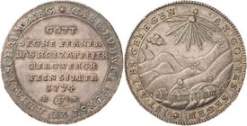 Anhalt-Bernburg-Hoym-Schaumburg
Carl Ludwig 1772-1806 1/2 Taler 1774, BFN-Frankfurt Ausbeute des Holzappeler Bergwerkes. Feinsilber Mann 847 Jaeger 2...