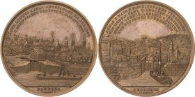 Bamberg
 Bronzemedaille 1845 (Rabausch/Neuss) Bau des Ludwigskanals. Ansicht von Bamberg / Ansicht von Kellheim. 41 mm, 33,96 g Forster 545 Vorzüglic...