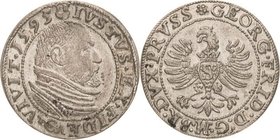 Brandenburg-Franken
Georg Friedrich I. 1543-1603 Groschen 1595, Königsberg Kopicki 3841 (R) Neumann 58 v. Schrötter 1295 Sehr selten in dieser Erhalt...