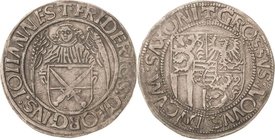 Sachsen-Kurlinie ab 1486 bis 1547 (Ernestiner)
Friedrich III., Georg und Johann 1500-1507 Engelgroschen (Schreckenberger) o.J. beiderseits T-Buchholz...