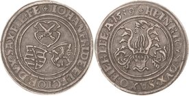 Sachsen-Kurlinie ab 1486 bis 1547 (Ernestiner)
Johann Friedrich und Heinrich 1539-1541 1/2 Guldengroschen 1539, beiderseits Kreuz im Kreis-Annaberg K...