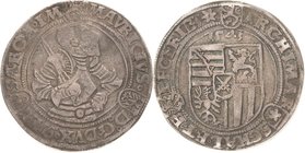 Sachsen-Kurlinie ab 1547 (Albertiner)
Moritz 1547-1553 Taler 1548, Stern-Freiberg Interessante Variante ohne Punkte rechts und links vom Wappen. Klei...