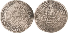 Sachsen-Kurlinie ab 1547 (Albertiner)
Moritz 1547-1553 1/2 Taler 1551, Eichel-Annaberg Keilitz/Kahnt 13 Kohl 1 Selten. Min. korrodiert, leicht gewell...