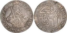 Sachsen-Kurlinie ab 1547 (Albertiner)
August 1553-1586 1/2 Taler 1560, T-Schneeberg Keilitz/Kahnt 83 Kohl 32 Slg. Merseburger - 11.50 g. Sehr selten....