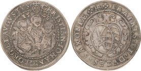 Sachsen-Kurlinie ab 1547 (Albertiner)
Christian II., Johann Georg I. und August 1591-1611 1/2 Taler 1598, HB-Dresden Keilitz/Kahnt 198 Kohl 94 Selten...