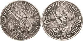 Sachsen-Kurlinie ab 1547 (Albertiner)
Johann Georg I. (1611-) 1615-1656 Taler 1630, Zainhaken-Dresden 100 Jahre Augsburger Konfession. Mit linker Han...