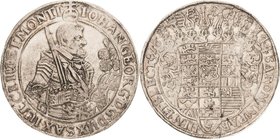 Sachsen-Kurlinie ab 1547 (Albertiner)
Johann Georg I. (1611-) 1615-1656 Taler 1644, CR-Dresden C/K 169 Schnee 879 Davenport 7612 Attraktives Exemplar...