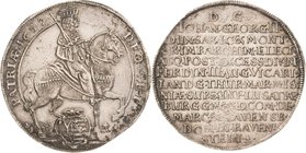 Sachsen-Kurlinie ab 1547 (Albertiner)
Johann Georg II. 1656-1680 Taler 1657, Eichel-Dresden Vikariat. DEO am Kopf des Pferdes C/K 492 Schnee 901 Dave...