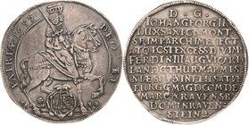 Sachsen-Kurlinie ab 1547 (Albertiner)
Johann Georg II. 1656-1680 Taler 1657, Eichel-Dresden Vikariat. DEO am Kopf des Pferdes C/K 492 Davenport 7630 ...
