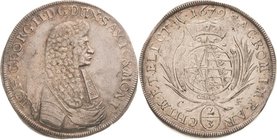 Sachsen-Kurlinie ab 1547 (Albertiner)
Johann Georg II. 1656-1680 2/3 Taler 1679, CF-Dresden C/K 407 Davenport 806 Kohl 228 Prachtexemplar mit feiner ...